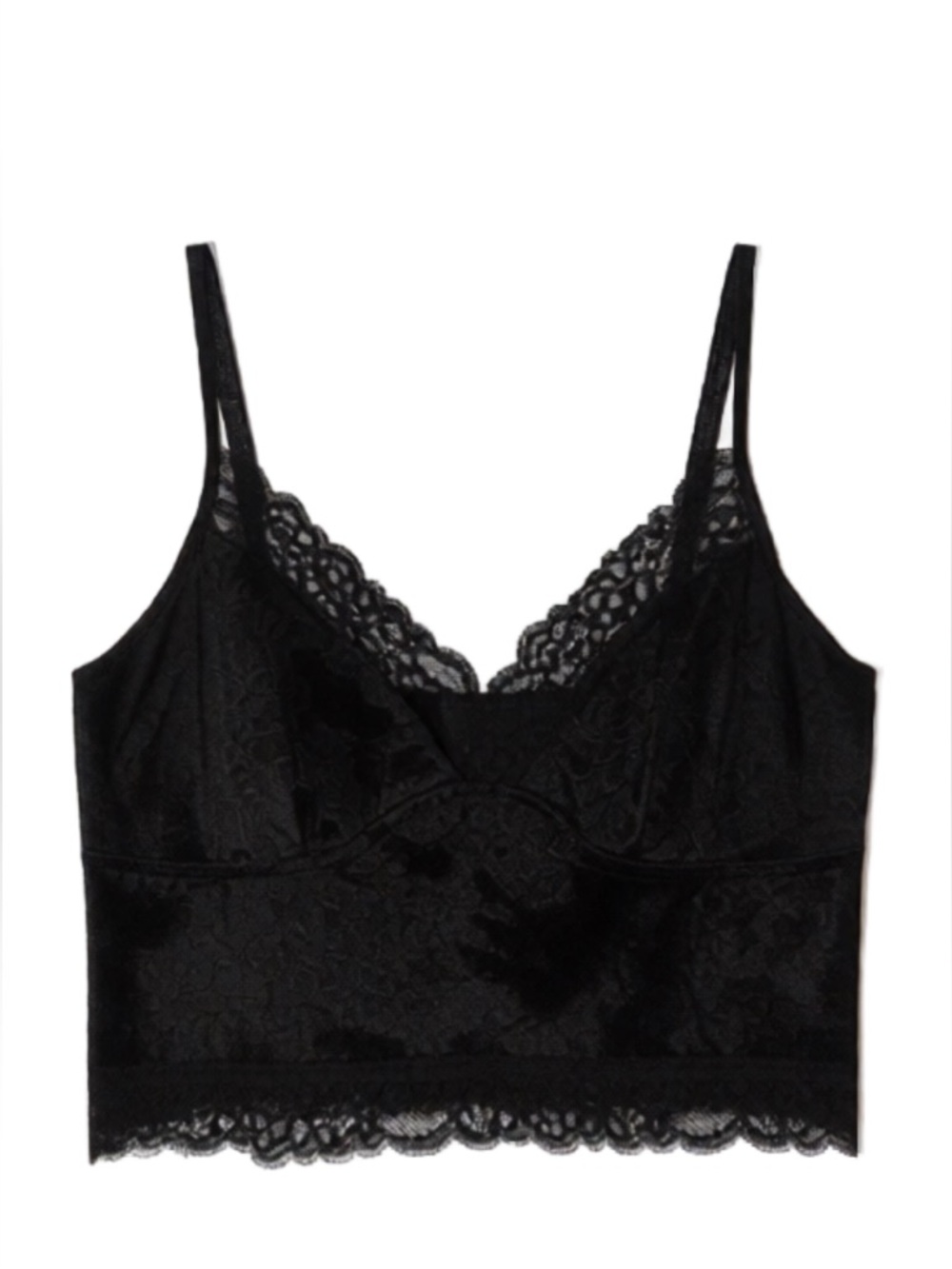 SHEIN Black Lace Trim Bralette Tank